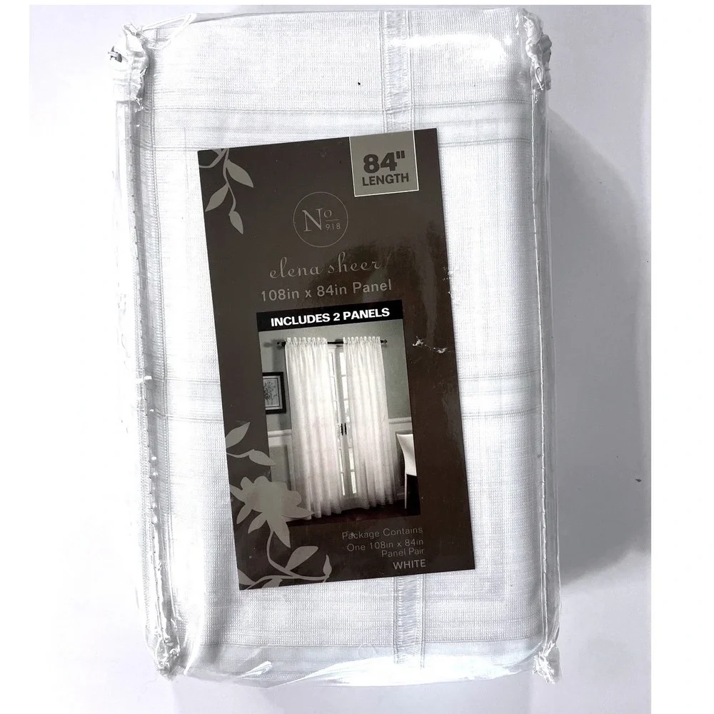 Brand New Sheer White Curtain Panels Set of 2 108x84